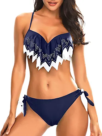 Holipick Two Piece Bathing Suit with Shorts for Women Push Up