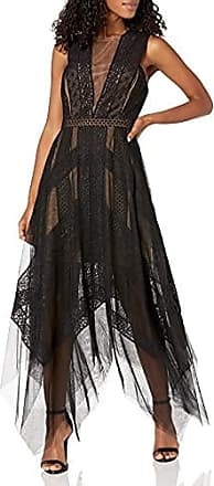 Bcbgmaxazria Womens Flowy Lace Cocktail Dress, Black, 12