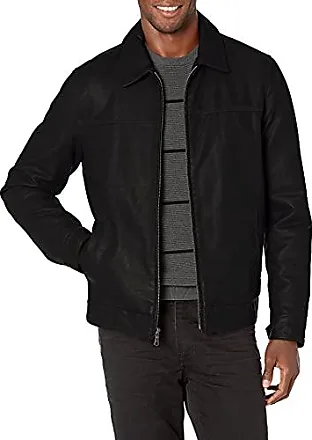 Tommy Hilfiger Men's Faux Leather Bomber Jacket, Dark Brown