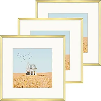 8x8 Aluminum Silver Frame with Ivory Color Mat for 4x4 Picture