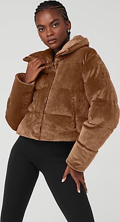Alo Yoga Knock Out Faux Fur Jacket in Chocolate Brown, Size