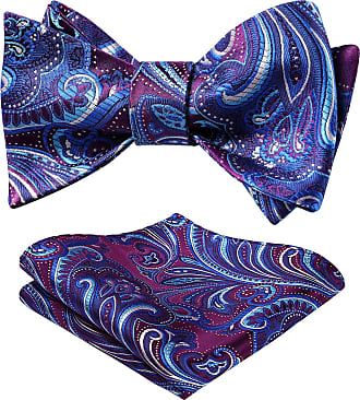 Mondaily DL401P Purple Polka Dot Men Woven Silk Self Bow Tie Pocket Square Set #PPTE4730