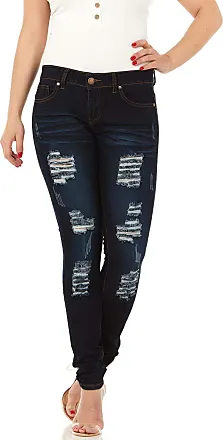 Ripped Jeans For Women and Juniors | Distressed Jean Jeggings | Skinny  Jeans | Medium Wash Denim Pants