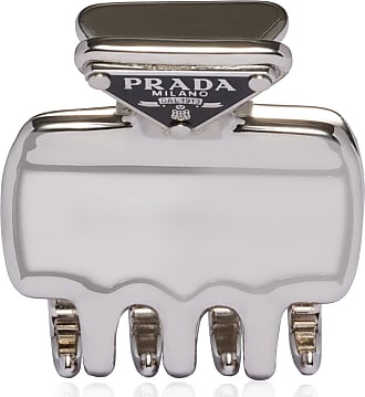 Prada Crystal-embellished Logo Hair Clip - F0304 Ivory