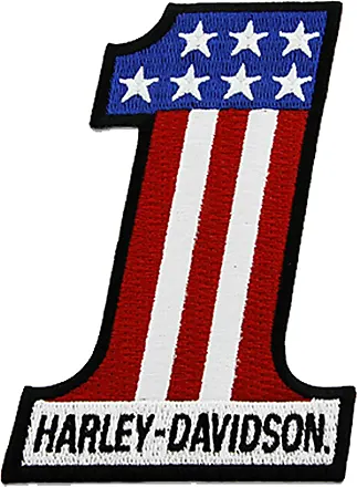 Harley-Davidson 3 inch Embroidered Orange Bar & Shield Logo Emblem Sew-On Patch