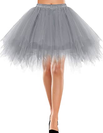 Bridesmay Womens Short Party Tutu Ballet Bubble Skirt Retro Petticoat Skirt White M 