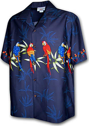 Go Barefoot Outrigger Men's Classic Hawaiian Shirt (Big or Tall Size) 2X-Large Tall Aqua
