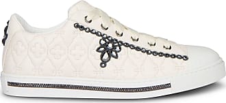 Rene Caovilla Vittoria White Leather Sneakers White