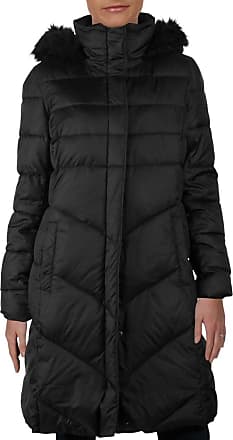 YUELANDE Women Slim Fit Quilted Padded Hooded Warm Faux Fur Collar Puffer Down Coat 