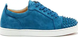 Blue Louis Junior spike-embellished suede trainers