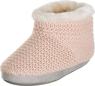6 UK Brandsseller Women's Knitted Lined Slippers with Circular Sole Pink Size