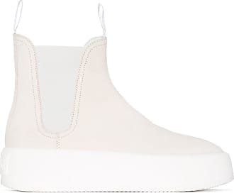 white platform chelsea boots