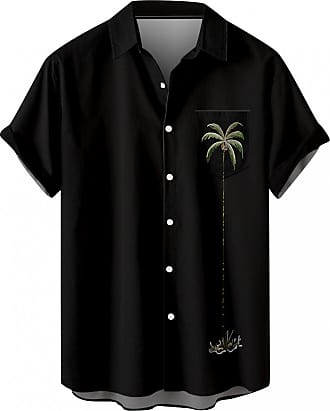 ZHDD Men's Casual Button Down Short Sleeve Shirts Summer Beach Regular-Fit Vintage Jazz Music Print Hawaiian Tops Shirt 