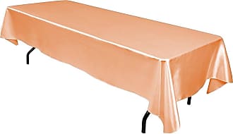 LinenTablecloth 60 x 102-Inch Rectangular Satin Tablecloth Peach 