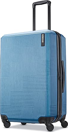 American Tourister American Tourister Stratum XLT Expandable Hardside Luggage with Spinner Wheels, Blue Spruce, Checked-Medium 24-Inch