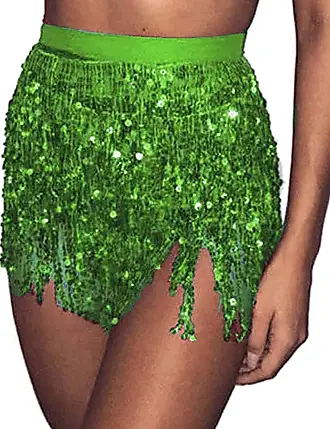Sequin Skirt Sparkly Skirt Belly Dance Skirt Glitter Skirt Rave Sparkle Skirt  Sequin Tassel Skirt Fringe Hip Scarf Women, A Silver, One Size : :  Clothing, Shoes & Accessories