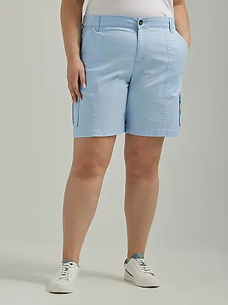 Womens Elastic High Waisted Cargo Shorts Hiking Golf Shorts Multi-Pockets  Twill Bermuda Summer Denim Short Pants