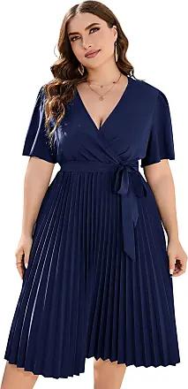 KOJOOIN Women Plus Size Bodycon Elegant Midi Dress Peplum Business Work  Office Sheath Pencil Cocktail Party Dress with Belt : : Clothing