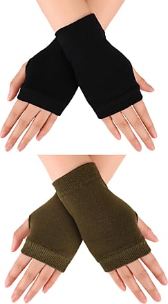Fingerless Gloves Women Black PU Leather Female Button Warm Half Finger  Driving