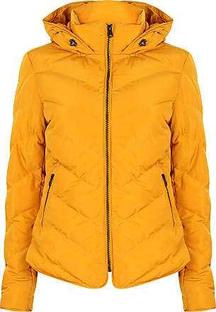Emporio Armani debossed-monogram Quilted Jacket, Gold, Size 42, Female