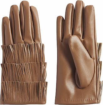 Manokhi Stitch-Detail Leather Gloves - Blue
