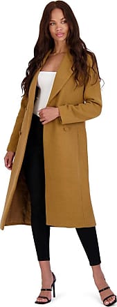 Avec Les Filles Women's Double Breasted Tailored Wool Blend Coat