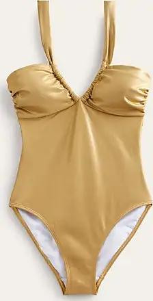 Boutique CHLOE Open back and plunging décolleté white and gold studs one  piece swimsuit NEW Retail price €300 Size M