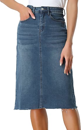 Women Pleated Denim Skirt Y2K Ruffle Hem High Waist Short Slim Fit A-Line  Casual Short Mini Flared Jean Skirt Pockets