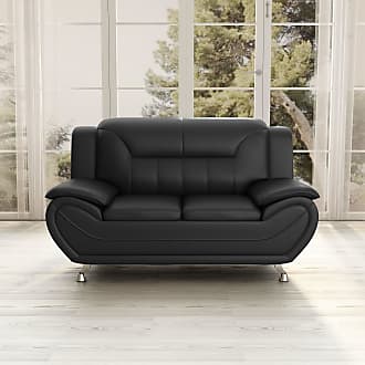 Woodrow Leather Box Sofa (Napoli Black)