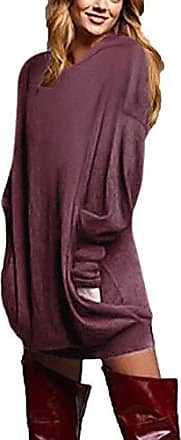 ZANZEA Pull Femme Manches Longues Grande Taille Casual Sweat-Shirt Tunique Automne Hiver