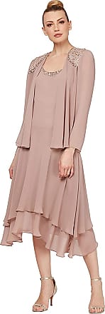 S.L. Fashions womens Embellished Chiffon Tiered Jacket Special Occasion Dress, Cashmere, 12 Petite US