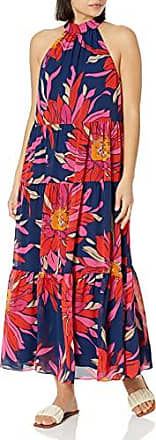 Trina Turk Womens Floral Midi Dress, Multi, X-Small