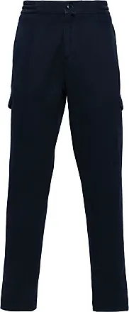 Kiton linen tapered trousers - Blue