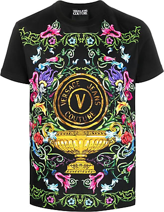 Versace Jeans Couture Black Rock Motif T-Shirt – BlackSkinny