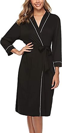 Peig à capuche Coton Tekla en coloris Noir Femme Vêtements Vêtements de nuit Robes de chambre et peignoirs 