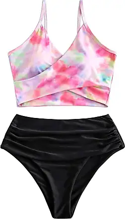Holipick High Waisted Bikini Sets for Women Cutout Bathing Suits Two Piece  Swimsuit Longline Strappy Lace Up Swimwear Pink