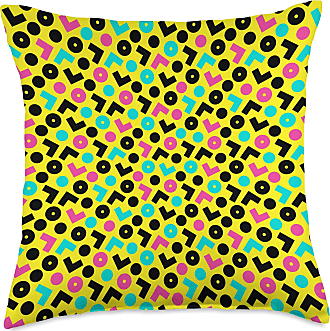 Swesly Totes & Pillows Cactus in Green & Pink on Yellow AES169 Throw Pillow 18x18 Multicolor 
