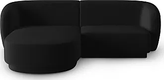 CXL by Christian Lacroix Sofá esquinero modular izquierdo 3 plazas de terciopelo negro