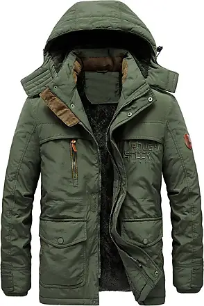 Winter Hooded Jacket Men Military Wool Liner Thick Warm Windbreaker Coats  Outdoor Multi-Pocket Cargo Jackets Army EN8 XXS at  Men's Clothing  store