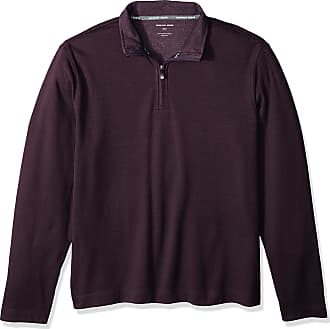 Geoffrey Beene Mens Big & Tall Big Long Sleeve Stretch Twill 1/4 Zip Pullover, Dark Walnut, Large Tall