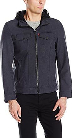 levi's men's soft shell hooded trucker jacket with sherpa fleece lining