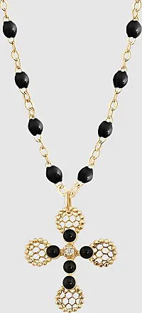 Collier Lucky Puce, diamant, or jaune et mini perles de résine