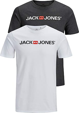 Jack and Jones Men's T-Shirt jortraffic Tee SS Crew Neck white melange summer