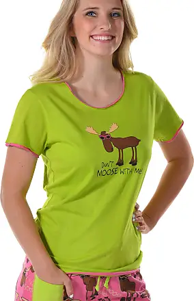 Lazy One Women's Pajama Set, Short Sleeves with Cute Prints, Relaxed Fit,  Don't Moose With Me 