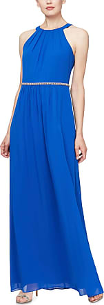 S.L. Fashions Womens Solid Maxi Dress, Cobalt, 12