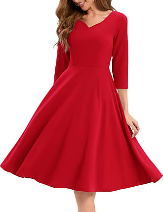 Dresstells Vintage Tea Dress for Women, Cocktail Dresses with 3/4 Sleeves for Summer, Modest Wedding Guest Dresses, Formal Dress for Work/Homecoming/Graduation/E