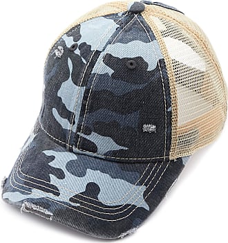 C.C Exclusives Hatsandscarf Washed Distressed Cotton Denim Ponytail Hat Adjustable Baseball Cap BT-761 