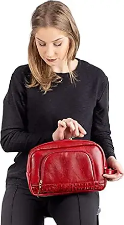 Bolsa feminina baú de couro Chessy Vermelha - Andrea Vinci