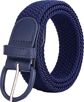 Suit for Waist Size 49 Inches Women and Junior 1.3 Inches Wide 55 Inches C-Blue Braided Canvas Stretch Belt Elastic Casual Belt for Men 