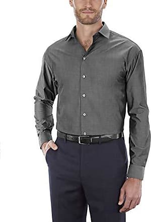 Kenneth Cole Kenneth Cole Unlisted Mens Dress Shirt Regular Fit Solid, Graphite, 17-17.5 Neck 32-33 Sleeve